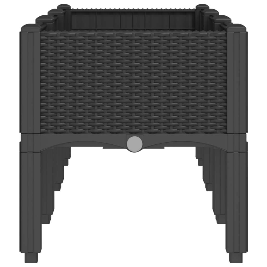 ComfortXL - Grand Bac à Fleurs sur Pieds PP pour Jardin Terrasse 120x40x42 cm Noir - ComfortXL Outdoor Living - Image 4