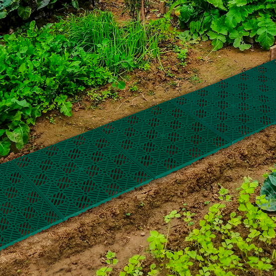 Lot de 10 dalles caillebotis de jardin vert 29.5x29.5 CM - Image 1