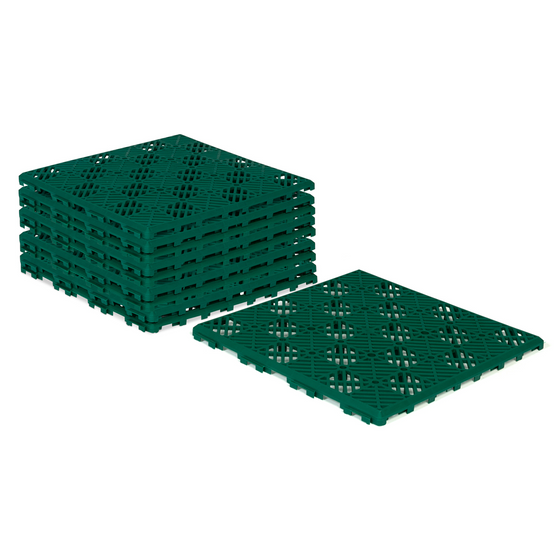 Lot de 10 dalles caillebotis de jardin vert 29.5x29.5 CM - Image 2