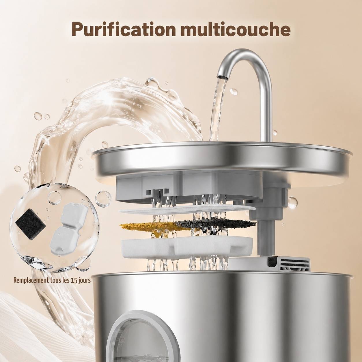 Distributeur Automatique 2 en 1 Chat Acier Inoxydable Portion Contrôle Horloge 4 Repas Grand Volume - Image 8