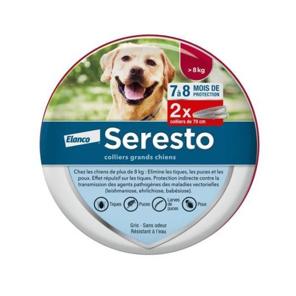 Seresto - SERESTO Chien Collier Anti-Puces et Anti-Tiques +8kg 2 unités