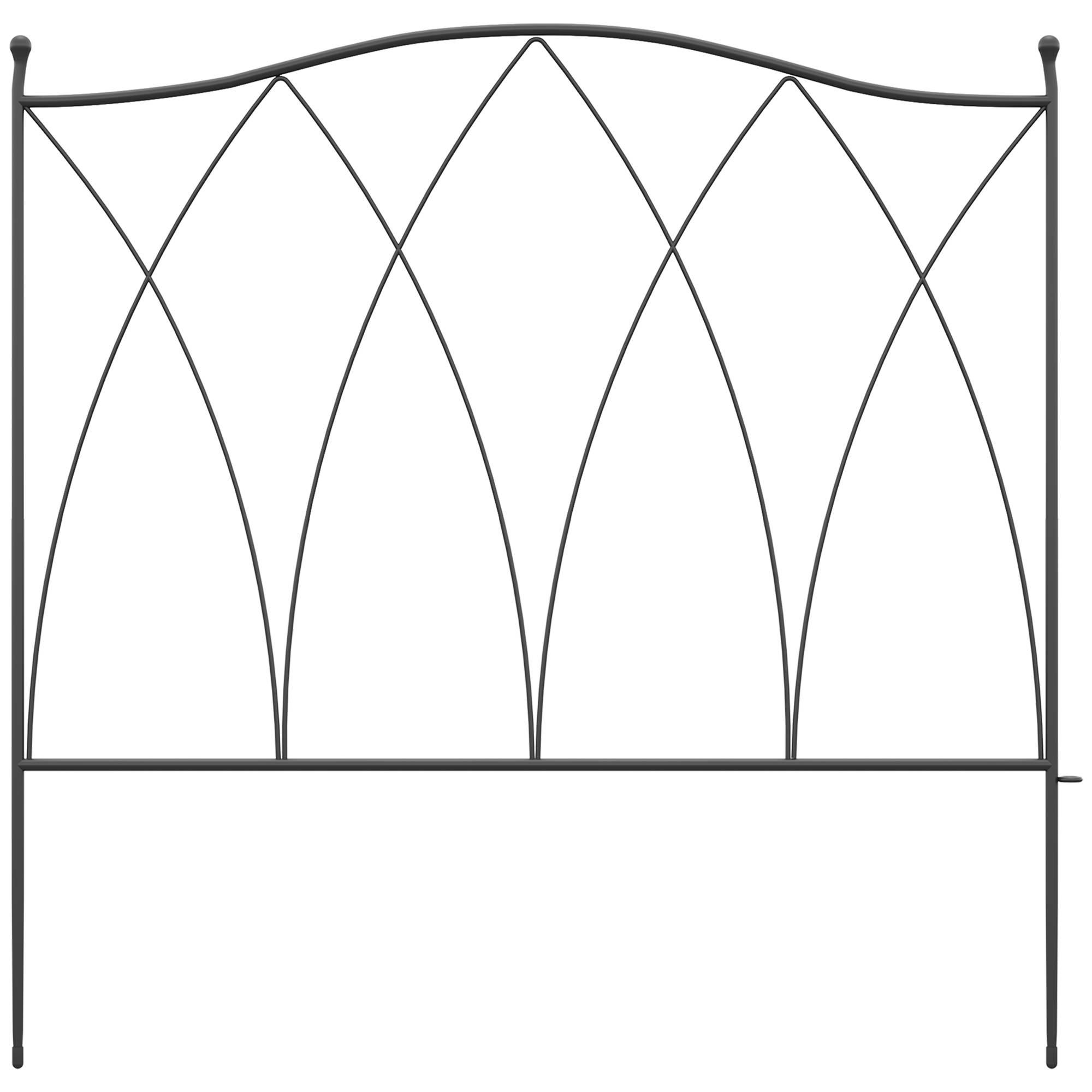 Outsunny - Lot de 5 clôtures de jardin décoratives en métal avec ornements - dim. totales 305L x 62H cm - noir - Outsunny - Imagen 8