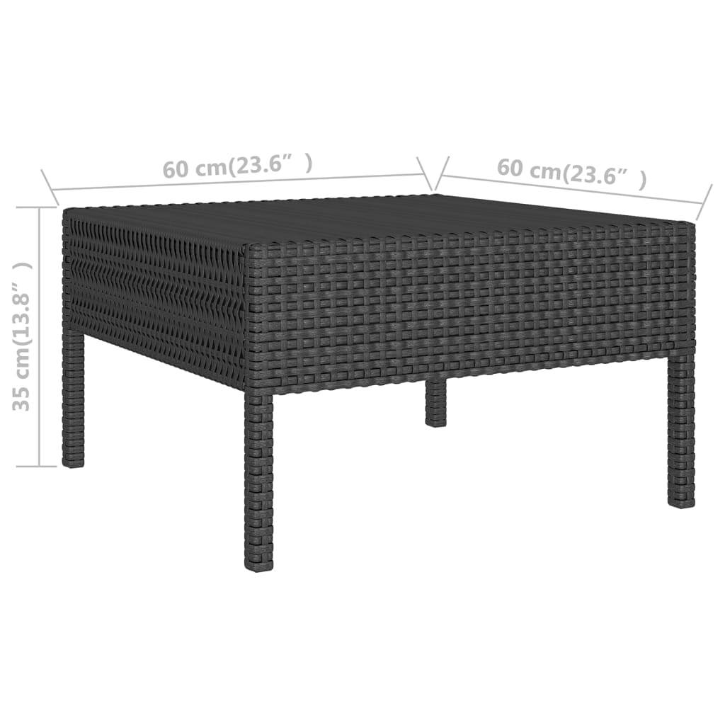 Helloshop26 - Salon de jardin meuble d'extérieur ensemble de mobilier 8 pièces avec coussins résine tressée noir - Imagen 6