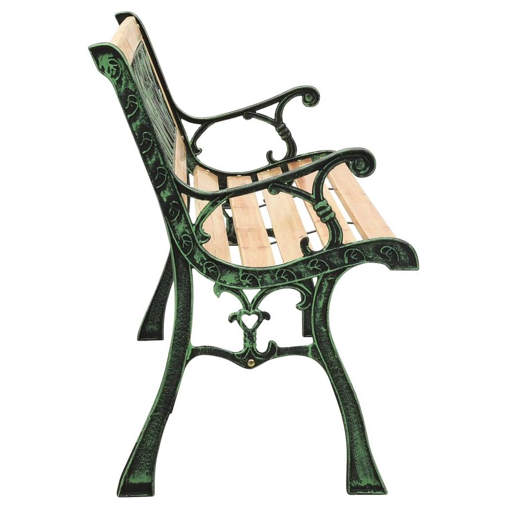 Helloshop26 - Banc de jardin meuble de patio d'extérieur terrasse 122 cm fonte et bois de sapin massif - Imagen 3