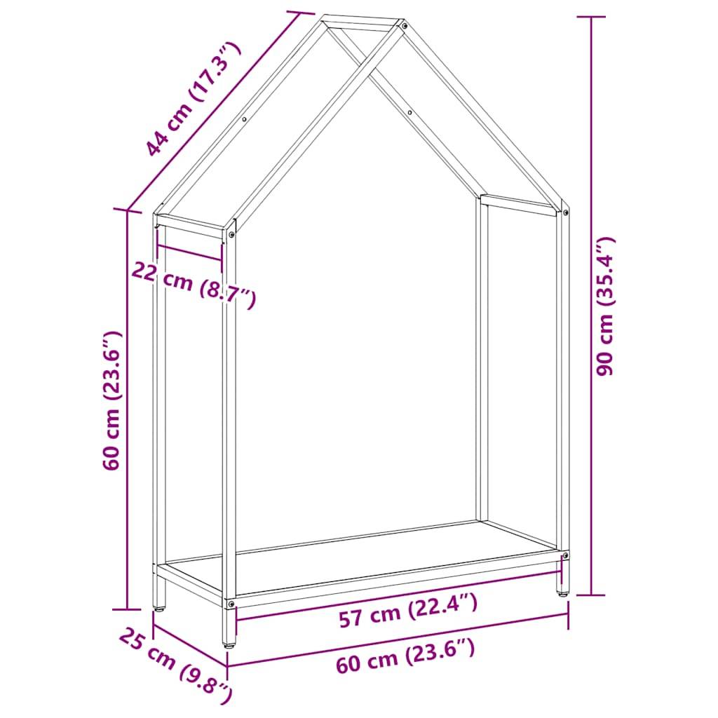 Range-bûches vertical acier intérieur Anthracite 60x25x90 cm – ComfortXL Outdoor Living - Image 3