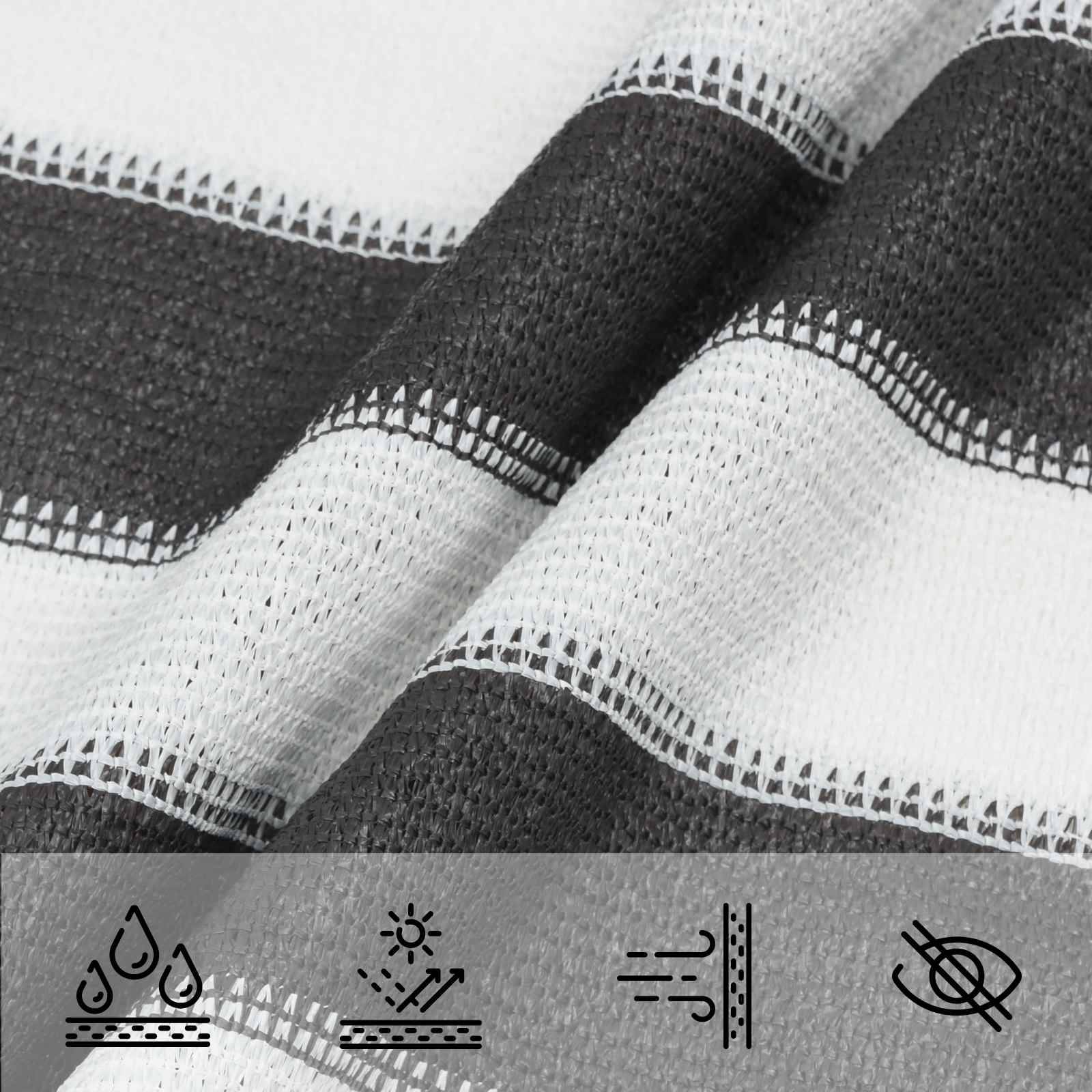 Voile d'ombrage HDPE anthracite et blanc 500 x 200 cm - PANGIVO - Image 3
