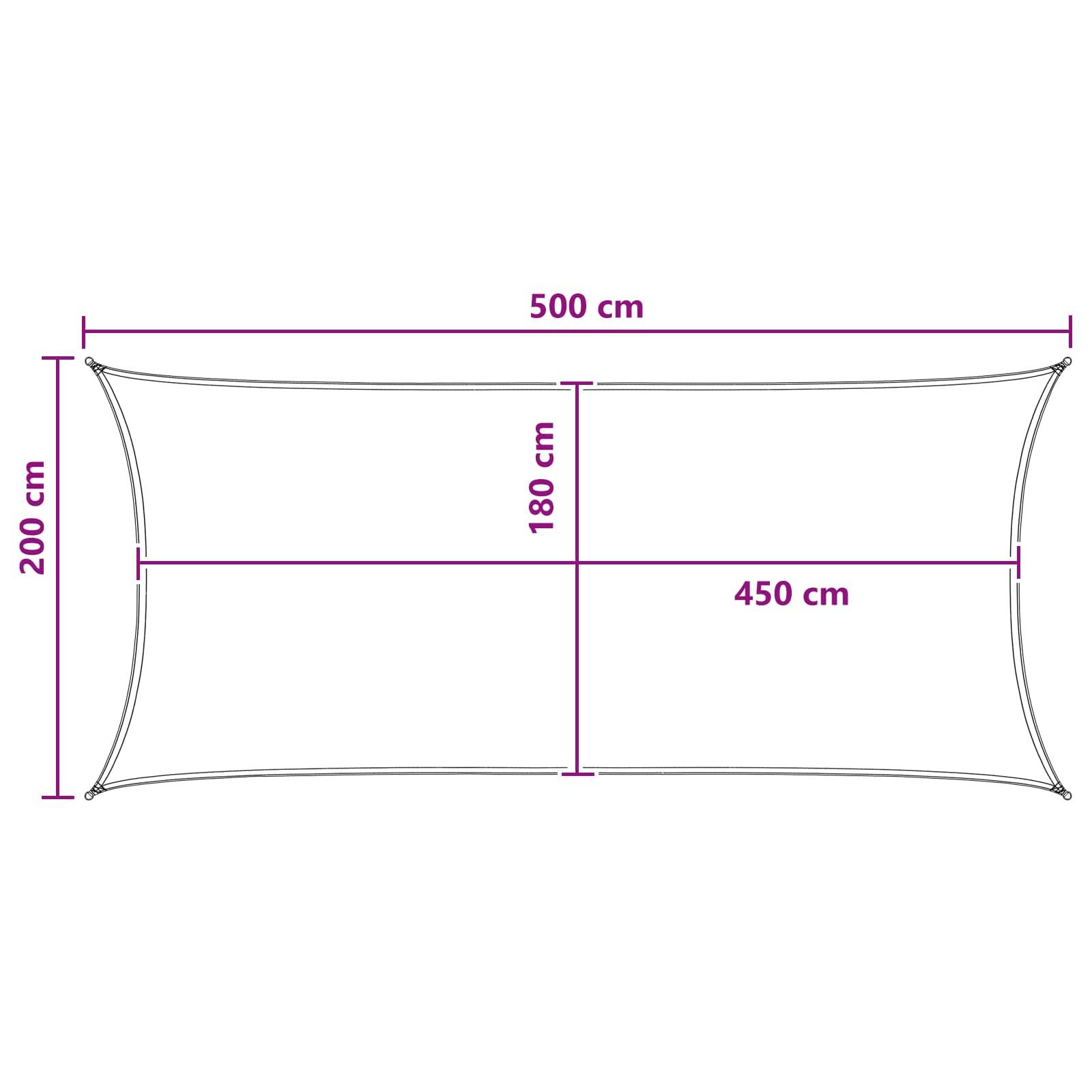 Voile d'ombrage HDPE anthracite et blanc 500 x 200 cm - PANGIVO - Image 7