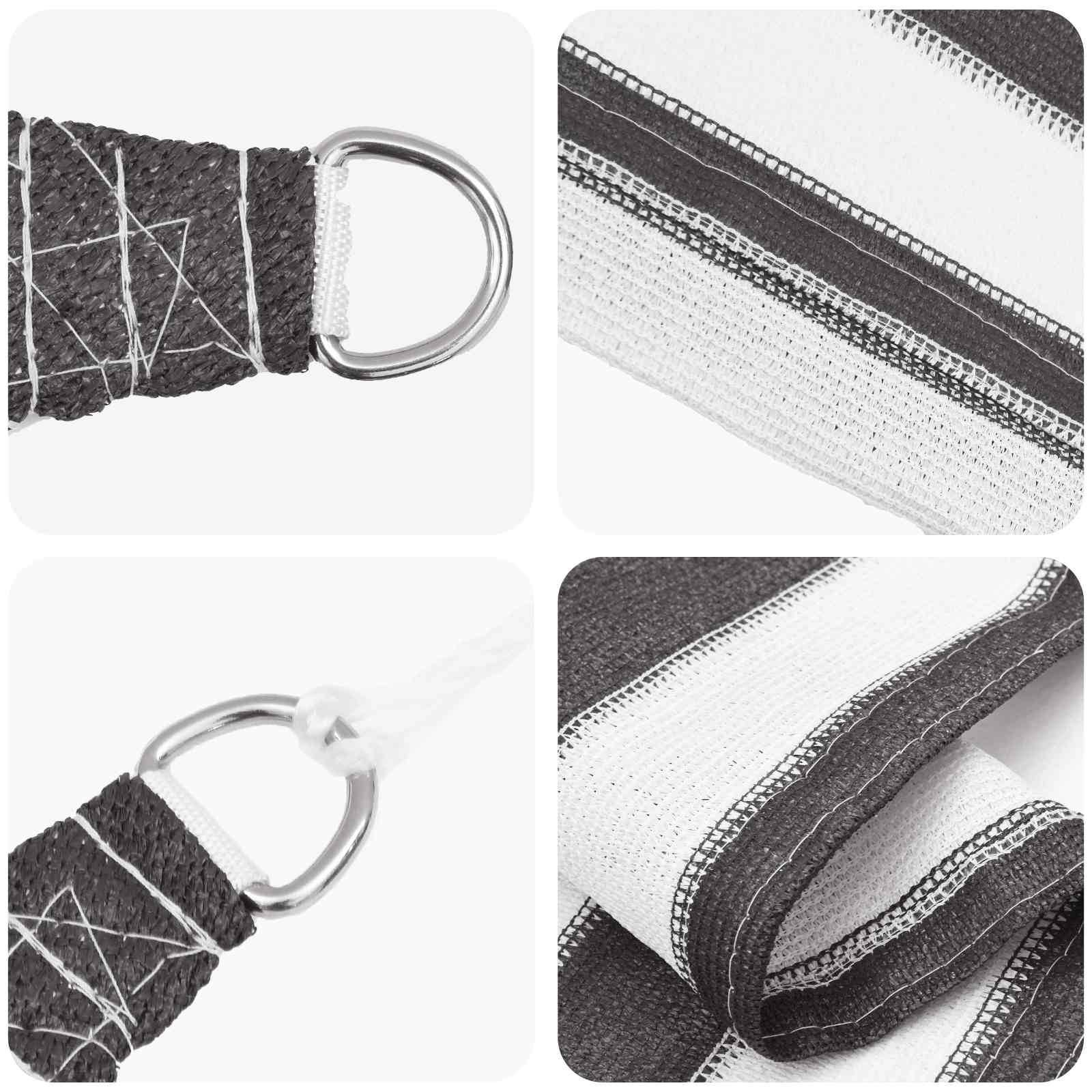 Voile d'ombrage HDPE anthracite et blanc 500 x 200 cm - PANGIVO - Image 1