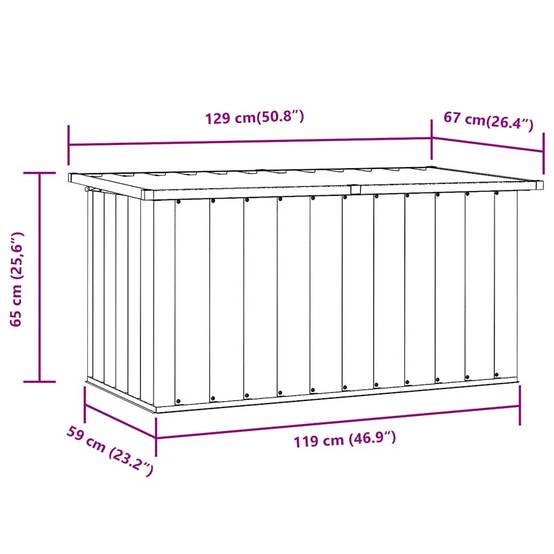 Grand Coffre de Rangement en Acier Galvanisé Résistant pour Jardin Extérieur Vert 129x67x65 cm – ComfortXL Outdoor Living - Image 4