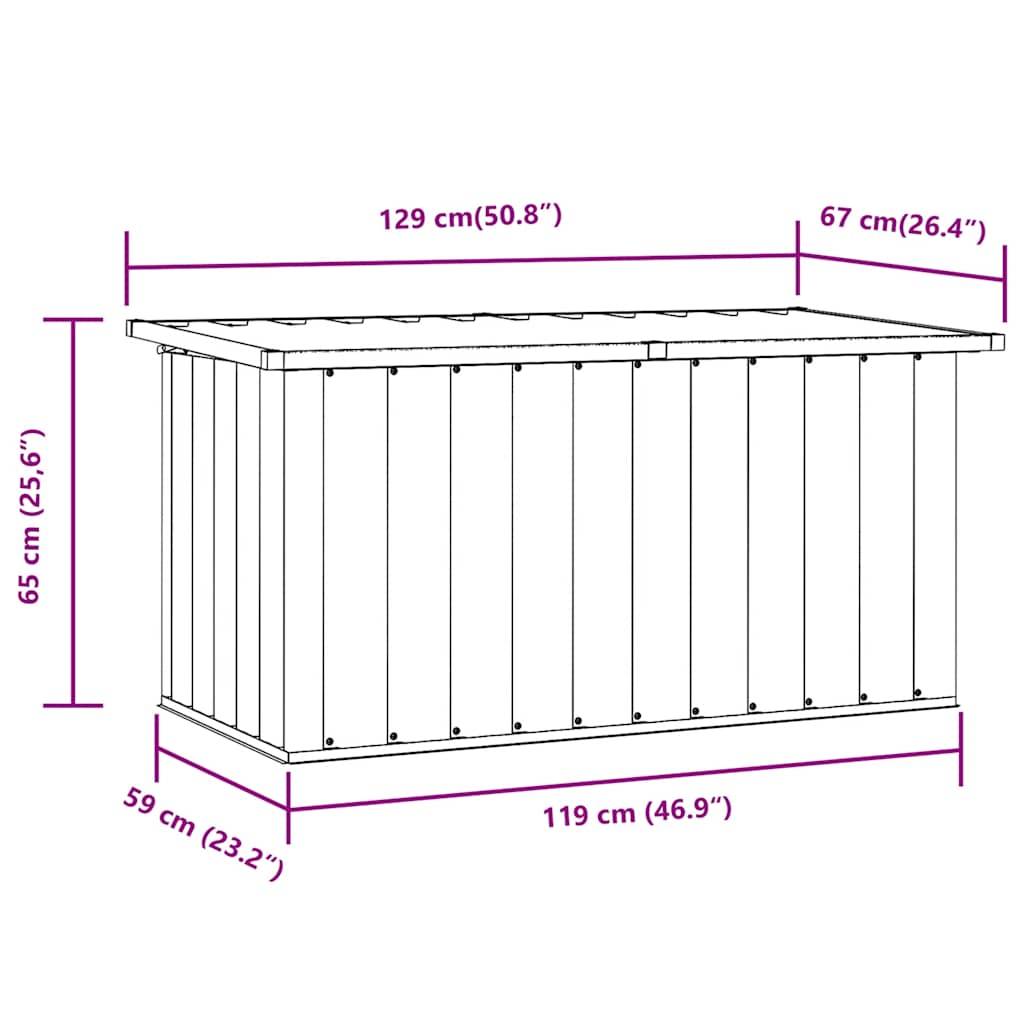 Grand Coffre de Rangement en Acier Galvanisé Résistant pour Jardin Extérieur Vert 129x67x65 cm – ComfortXL Outdoor Living - Image 4