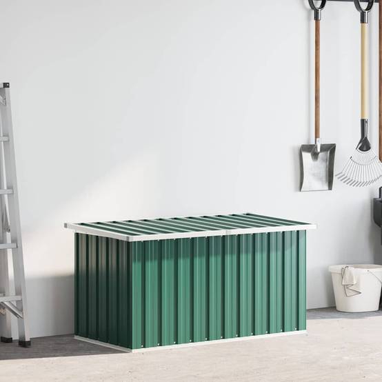Grand Coffre de Rangement en Acier Galvanisé Résistant pour Jardin Extérieur Vert 129x67x65 cm – ComfortXL Outdoor Living - Image 3