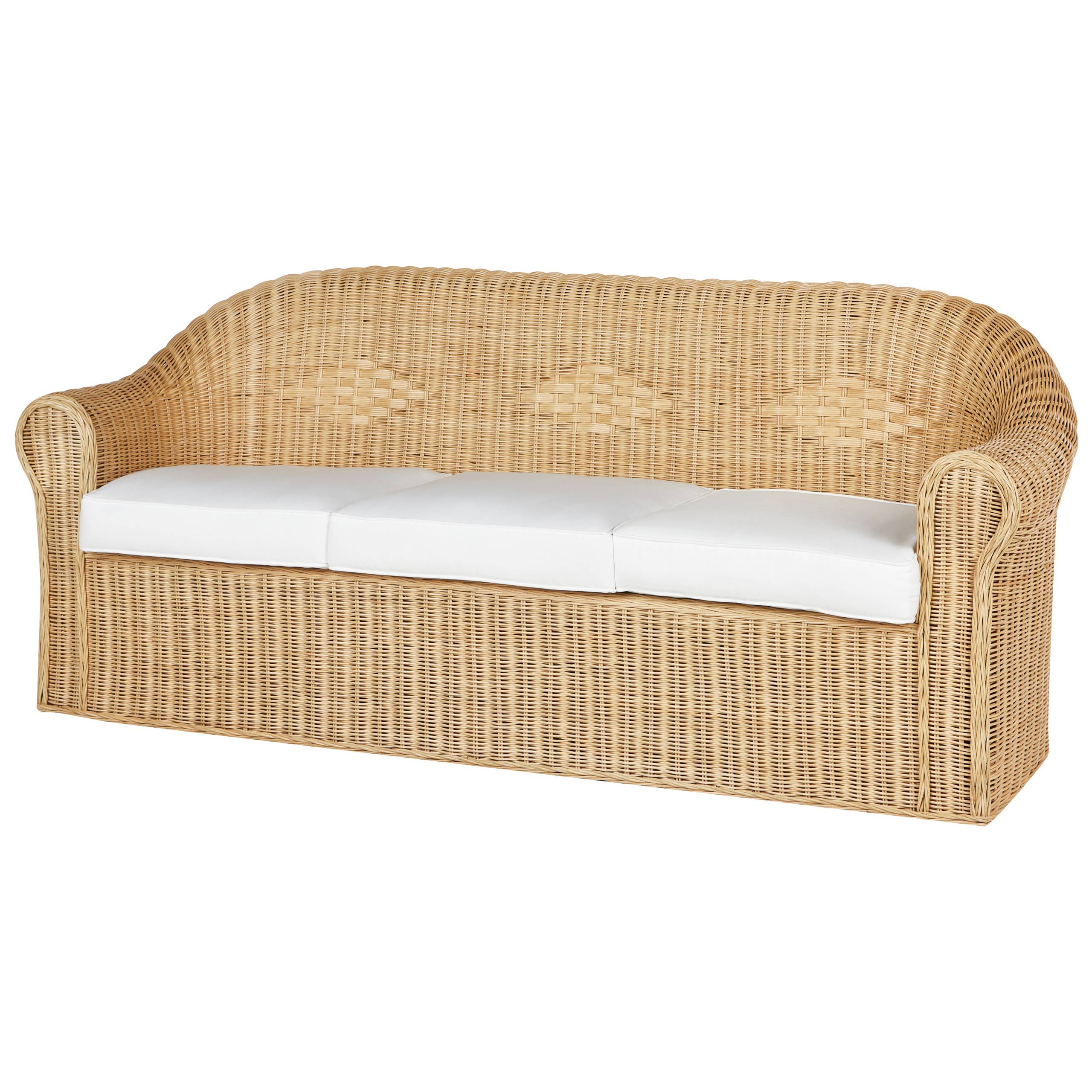 Beliani - Canapé de jardin, 3 Personnes Rotin Naturel LIVADEIA - Beliani - Imagen 5