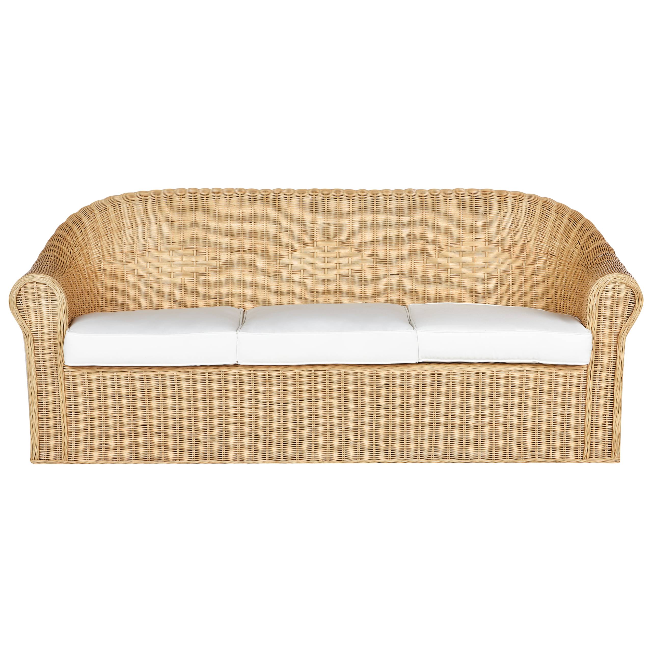 Beliani - Canapé de jardin, 3 Personnes Rotin Naturel LIVADEIA - Beliani - Imagen 2
