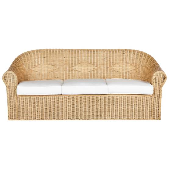 Canapé de jardin Rotin Naturel LIVADEIA - Beliani - Image 1