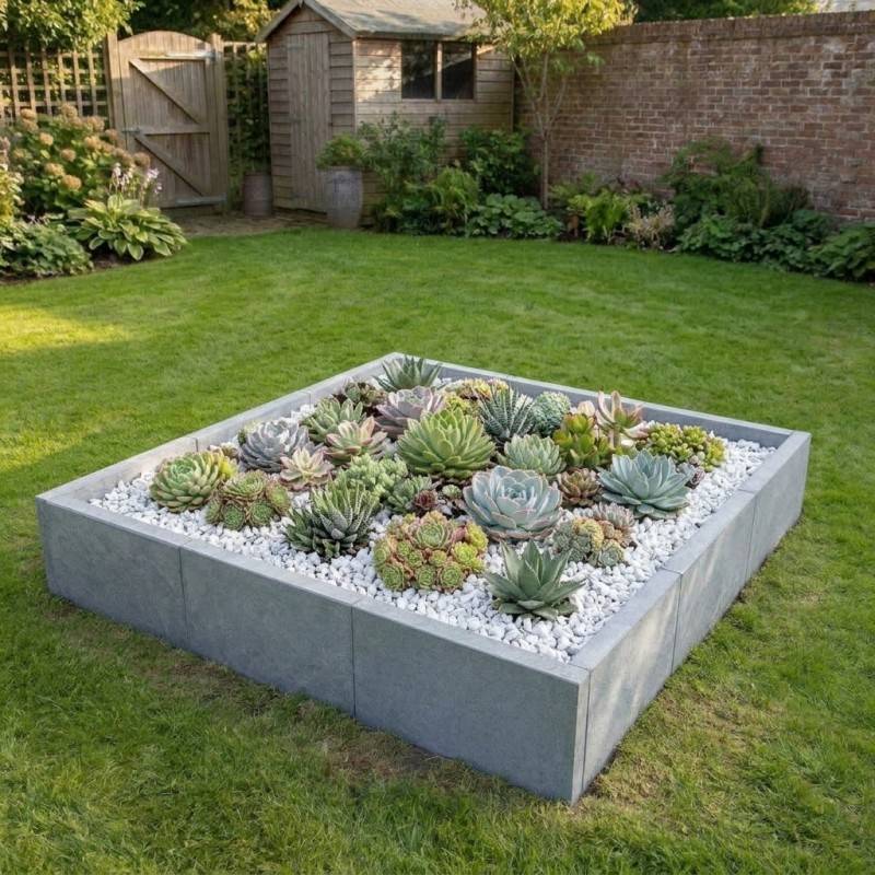 Jardinex - Bordure de jardin pierre bleue 50 x 23 x 3 cm - Gris bleu  (Lot de 30) - Jardinex - Imagen 3