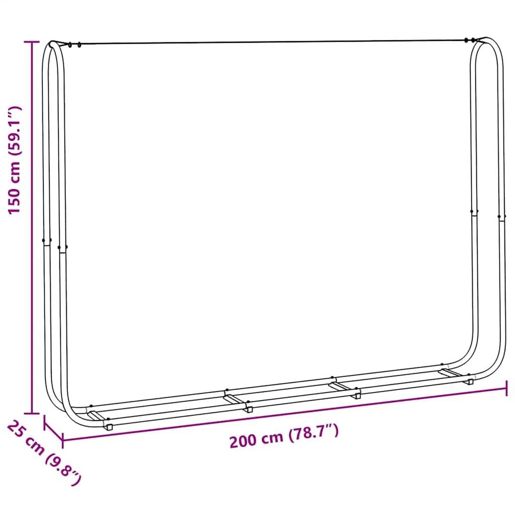 Abri-bûches extérieur acier galvanisé grande capacité pour jardin 200x25x150 cm Argenté - ComfortXL Outdoor Living - Image 8