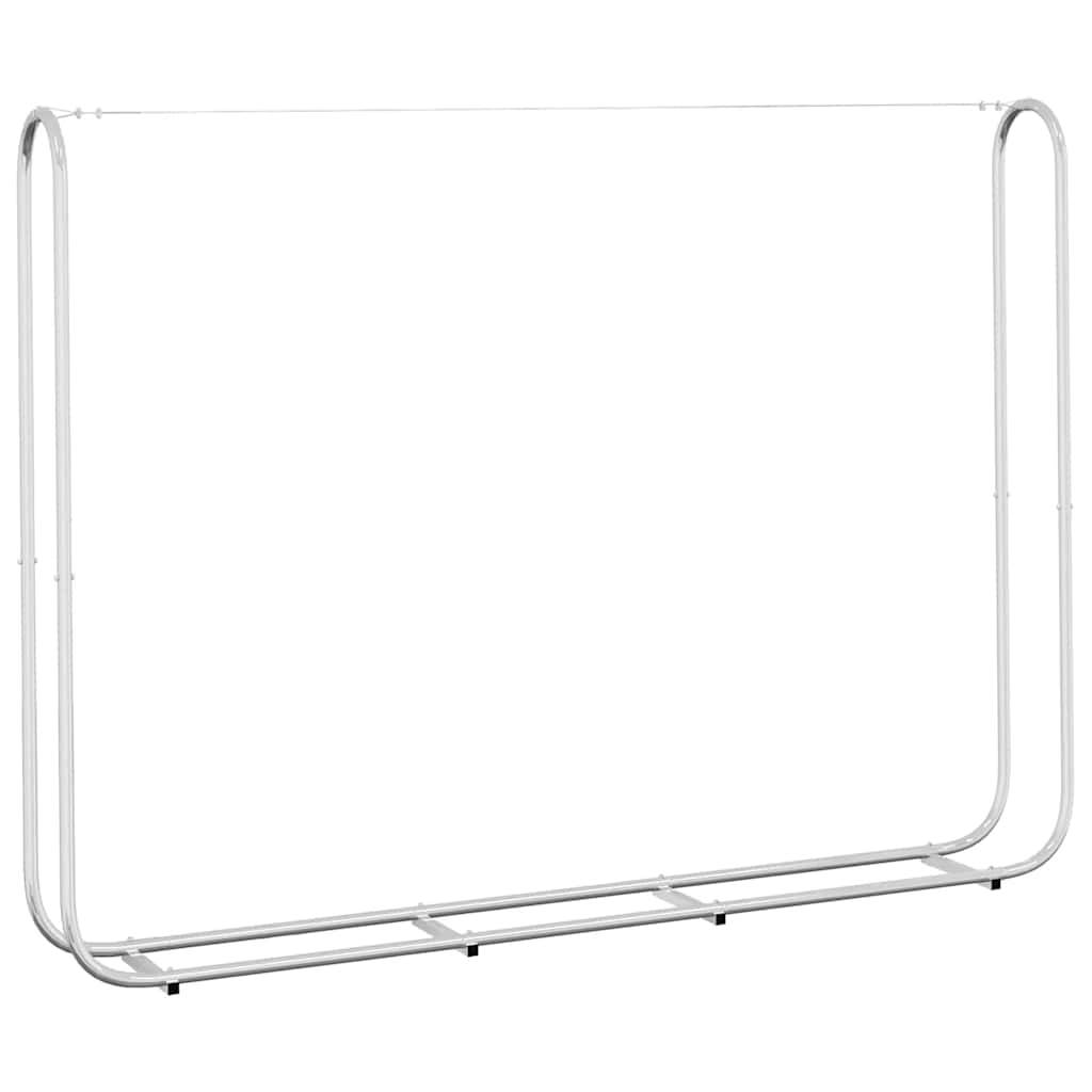 Abri-bûches extérieur acier galvanisé grande capacité pour jardin 200x25x150 cm Argenté - ComfortXL Outdoor Living - Image 6