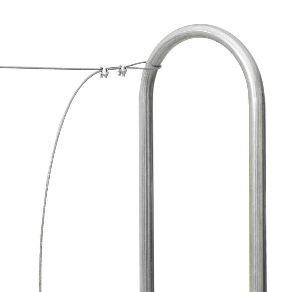 Abri-bûches extérieur acier galvanisé grande capacité pour jardin 200x25x150 cm Argenté - ComfortXL Outdoor Living - Image 7