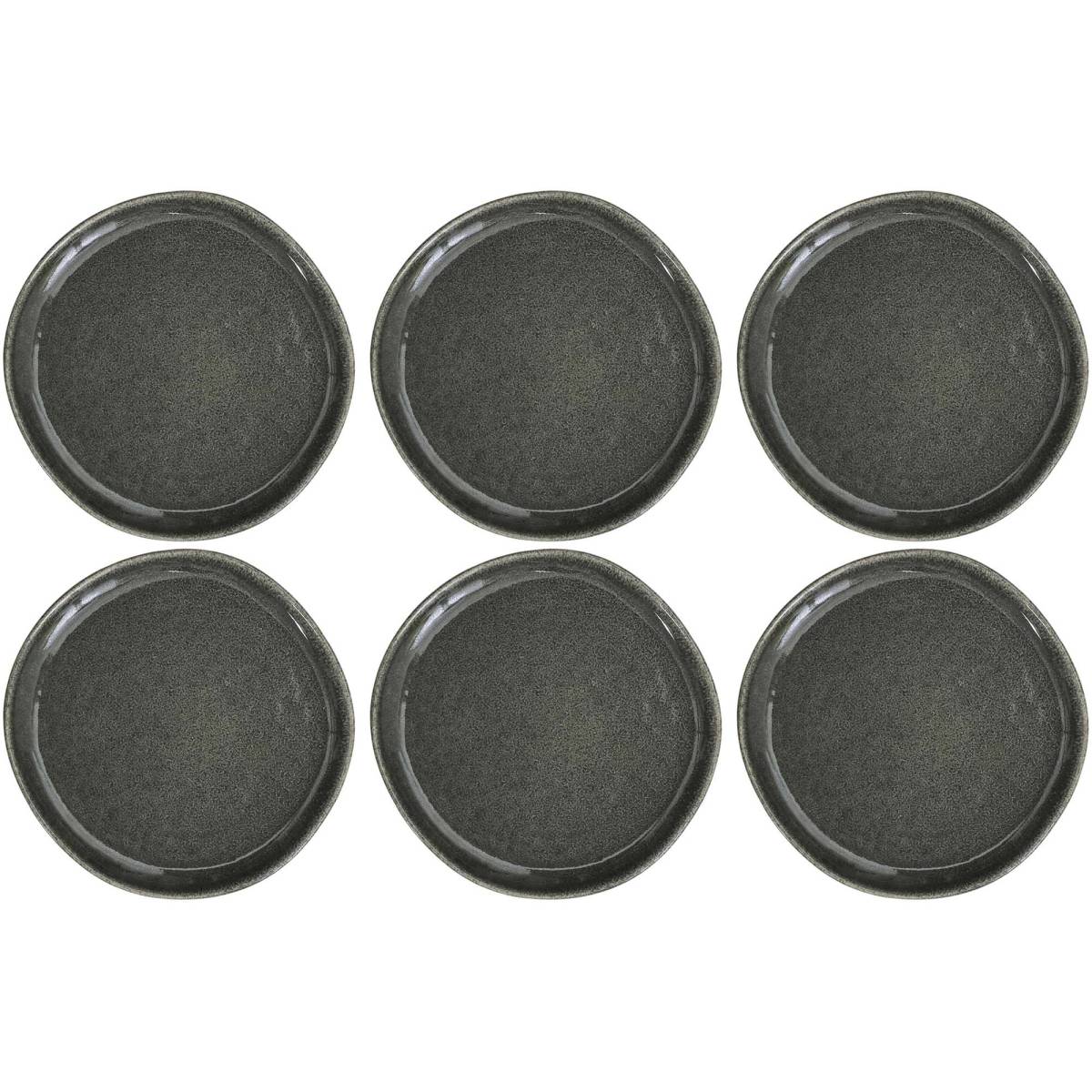 The Home Deco Factory - Assiette en grès vert Black Forest (Lot de 6) Assiette plate - 21 cm - Imagen 1