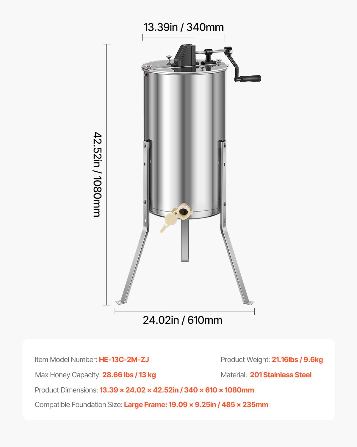Extracteur De Miel Portable Acier Inoxydable - Mini Presse Manuelle Apiculture, Filtre Inclus, Idéal Apiculteurs Amateurs Et Pros