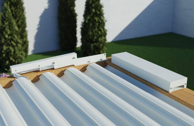 Pergola Bioclimatique Adossée Motorisée Éclairée Aluminium 3x3 Aspect Bois SV ORIAL France - Image 5