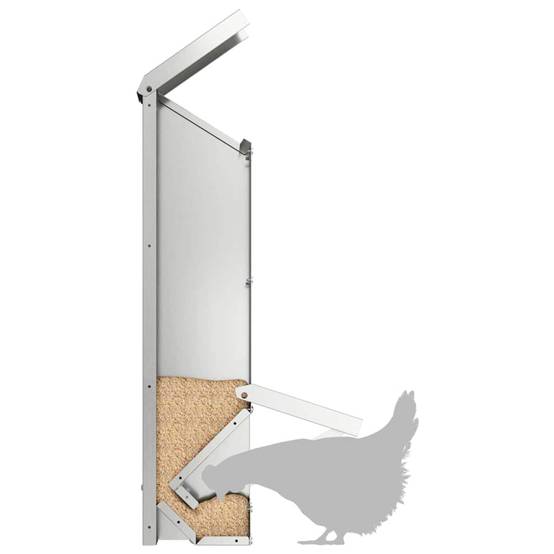 Mangeoire Poule Galvanisée Verticale Auvent 5kg Argent - ComfortXL Outdoor Living - Image 5