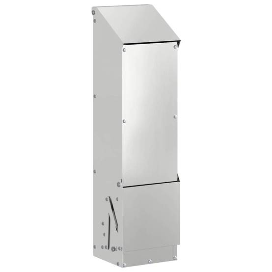 Mangeoire Poule Galvanisée Verticale Auvent 5kg Argent - ComfortXL Outdoor Living - Image 2