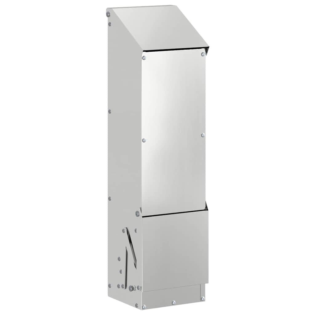 Mangeoire Poule Galvanisée Verticale Auvent 5kg Argent - ComfortXL Outdoor Living - Image 2