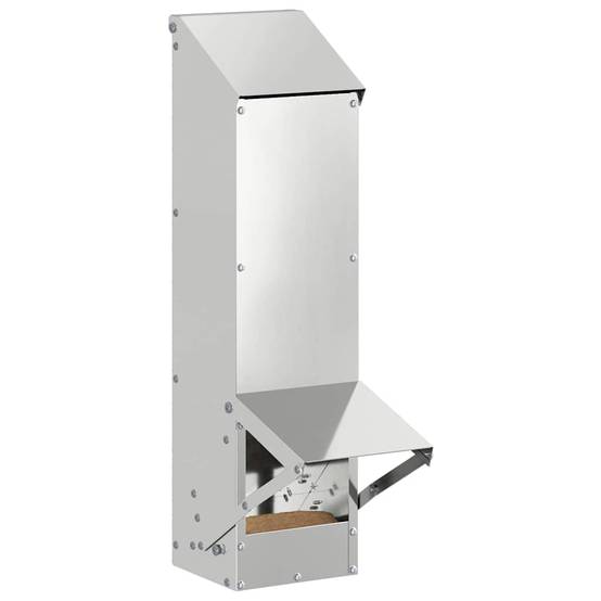 Mangeoire Poule Galvanisée Verticale Auvent 5kg Argent - ComfortXL Outdoor Living - Image 3