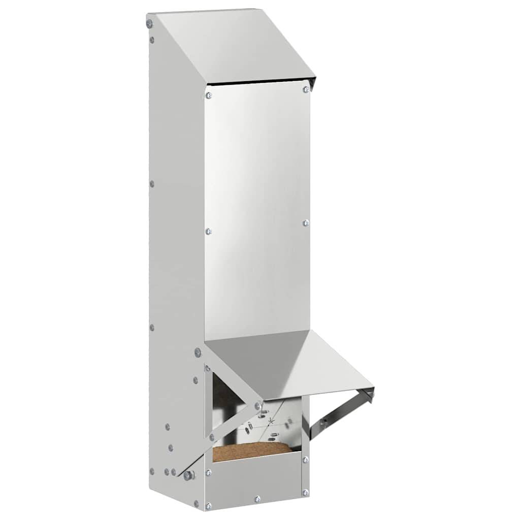 Mangeoire Poule Galvanisée Verticale Auvent 5kg Argent - ComfortXL Outdoor Living - Image 3