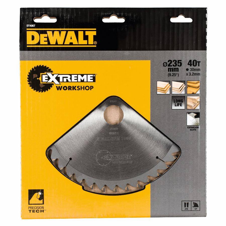 Lame scie circulaire portative 235x30 mm 40 Dents Extrême workshop DEWALT - DT4067-QZ - Image 2