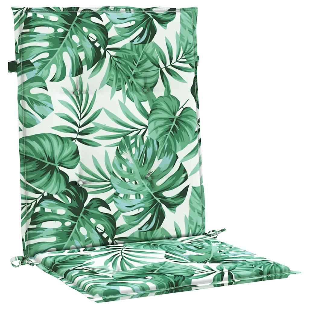 Lot de 2 Coussins Dossier Bas Tissu Oxford Housse Amovible pour Chaise de Jardin Motif Feuilles 100x50cm – ComfortXL Outdoor Living - Image 2