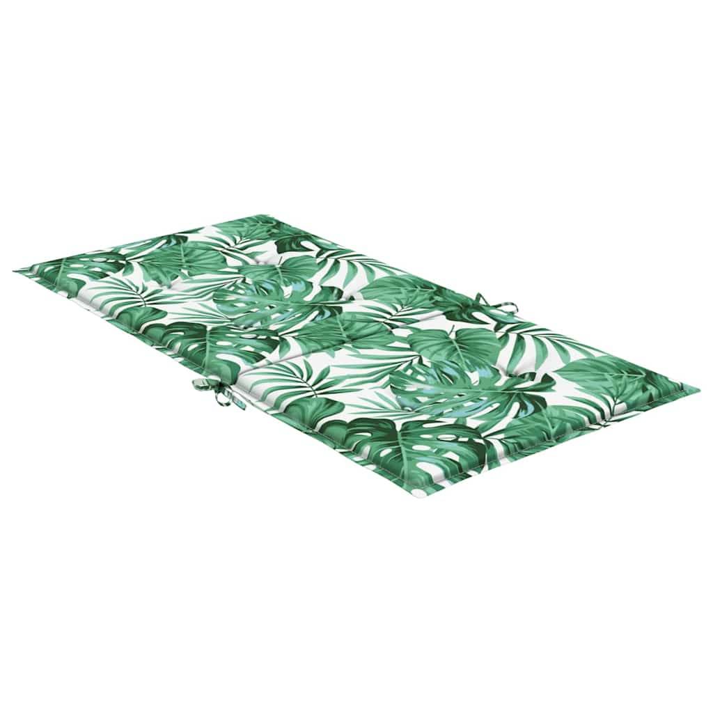 Lot de 2 Coussins Dossier Bas Tissu Oxford Housse Amovible pour Chaise de Jardin Motif Feuilles 100x50cm – ComfortXL Outdoor Living - Image 5