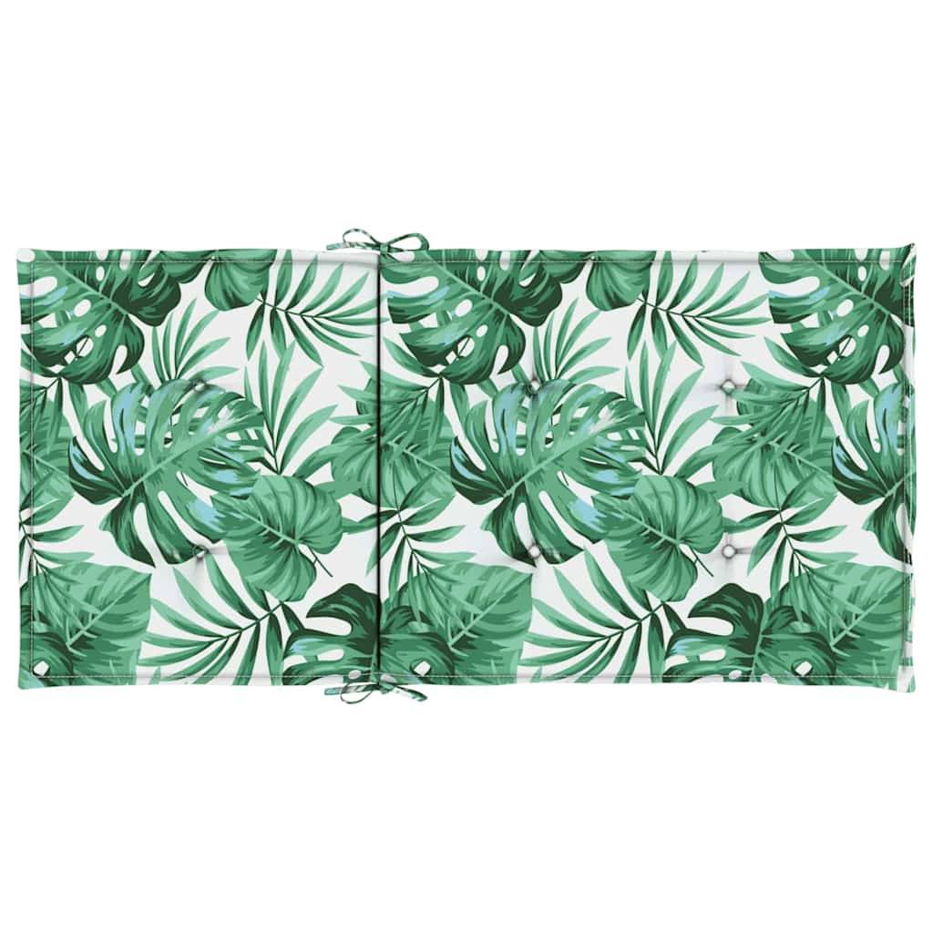 Lot de 2 Coussins Dossier Bas Tissu Oxford Housse Amovible pour Chaise de Jardin Motif Feuilles 100x50cm – ComfortXL Outdoor Living - Image 6
