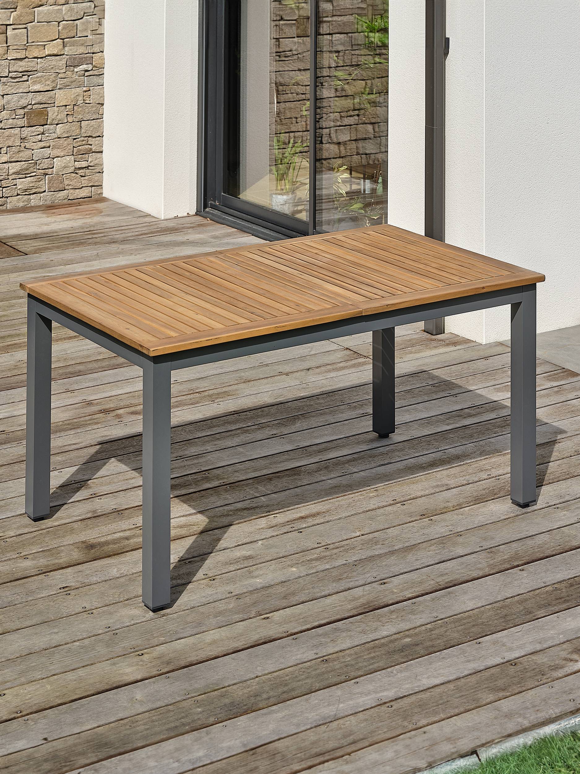 Table de jardin ORSINO alu anthracite - ACACIA - REMARQUABLE - Image 3