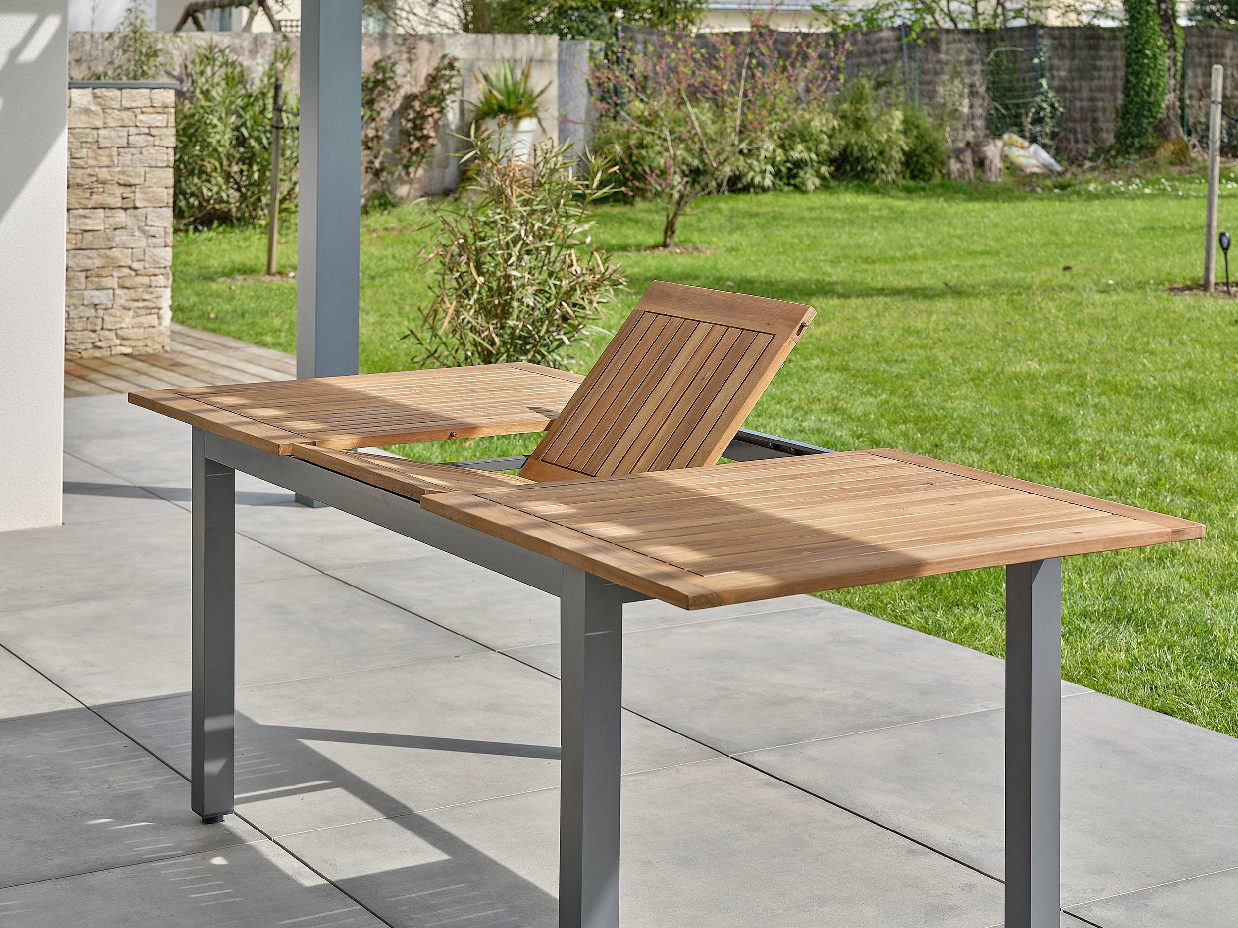 Table de jardin ORSINO alu anthracite - ACACIA - REMARQUABLE - Image 6