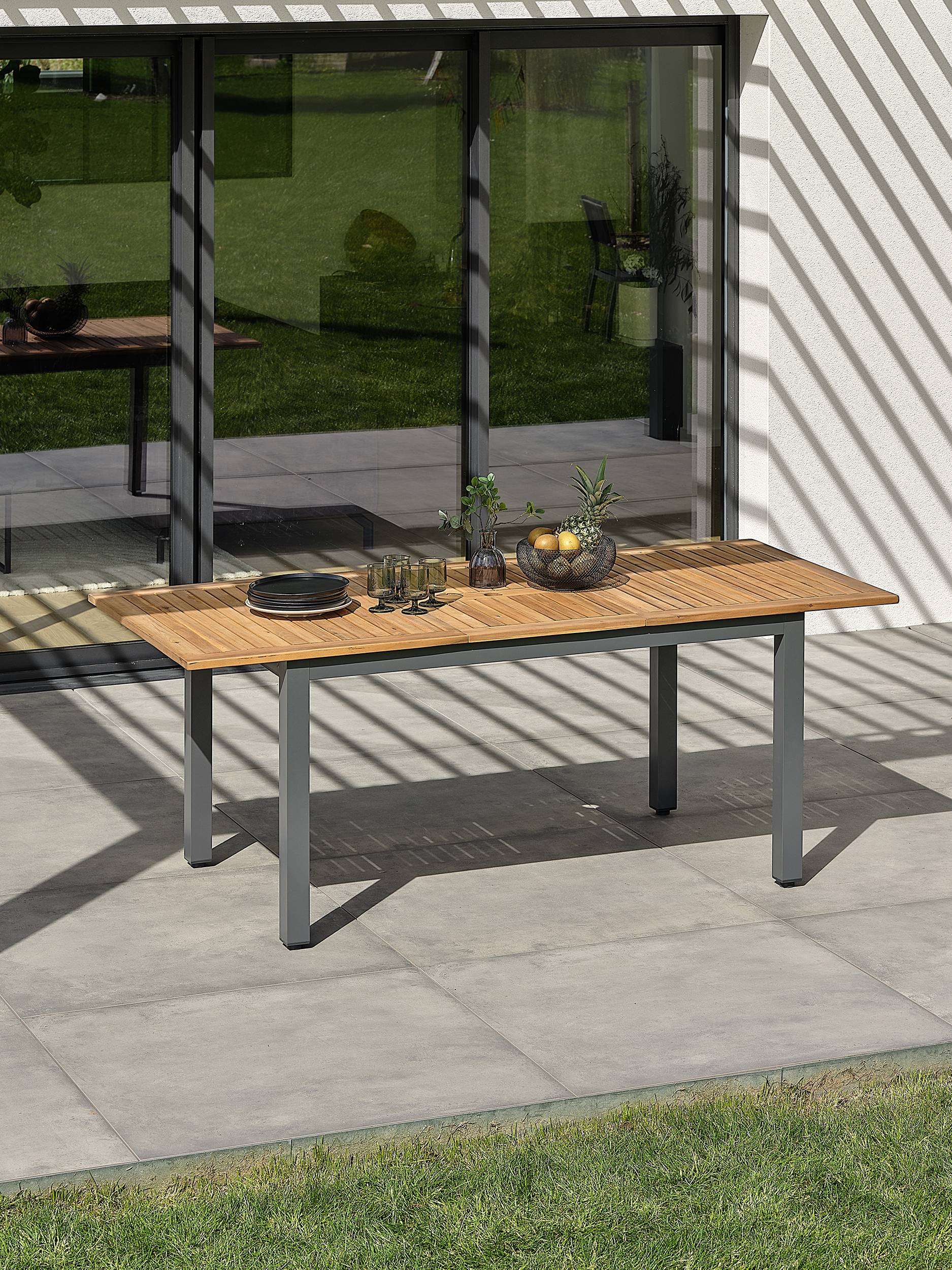 Table de jardin ORSINO alu anthracite - ACACIA - REMARQUABLE - Image 2