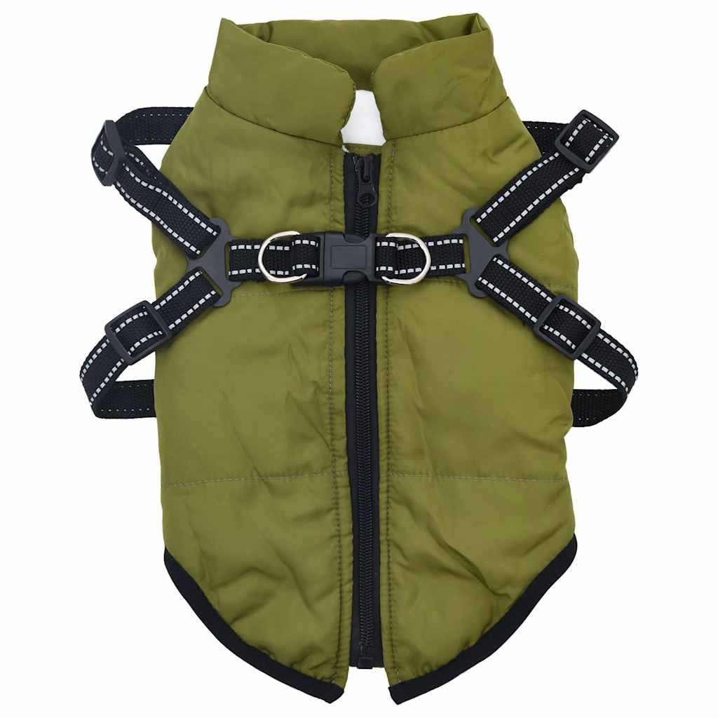 ComfortXL - Manteau Chien Hiver Imperméable avec Harnais intégré Polaire Vert Armée L28 – ComfortXL Pet Living - Image 2