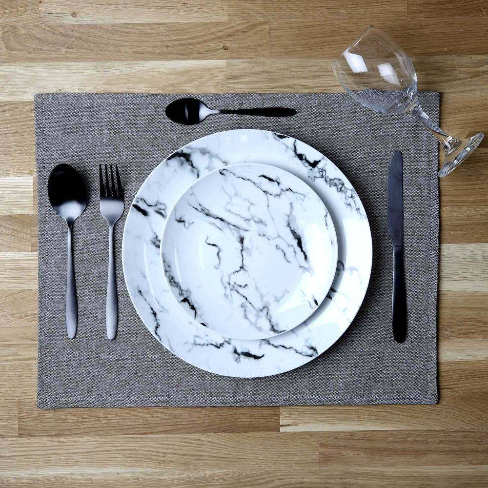 The Home Deco Factory - Set de table en coton Black forest 35 x 45 cm (Lot de 6) - Imagen 2