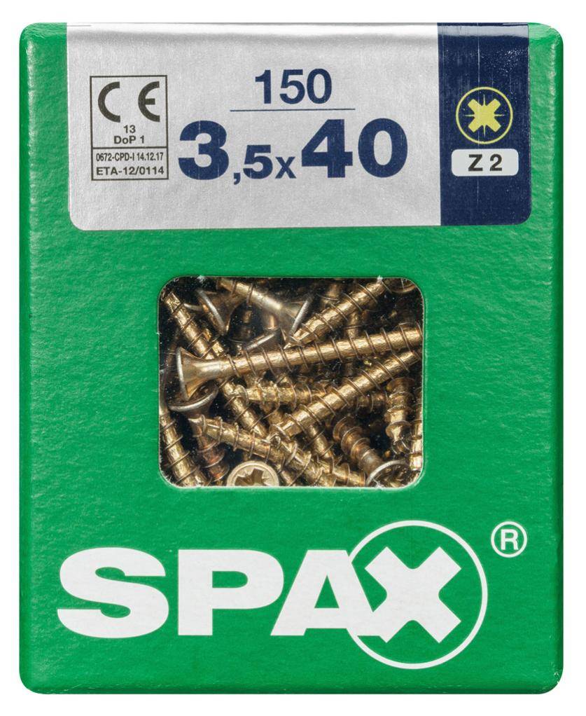 Spax - Lot de 150 vis acier tête fraisée pozidriv SPAX, Diam.3.5 mm x L.40 mm - Image 4