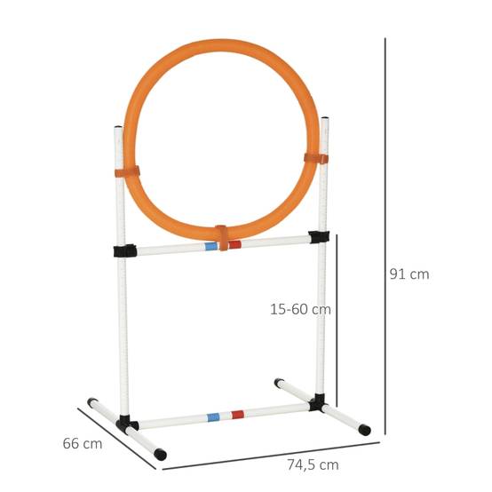 Haie Agility Chien PE 2-en-1 Saut Cerceau Réglable Transportable 91cm - ComfortXL Pet Living - Image 3