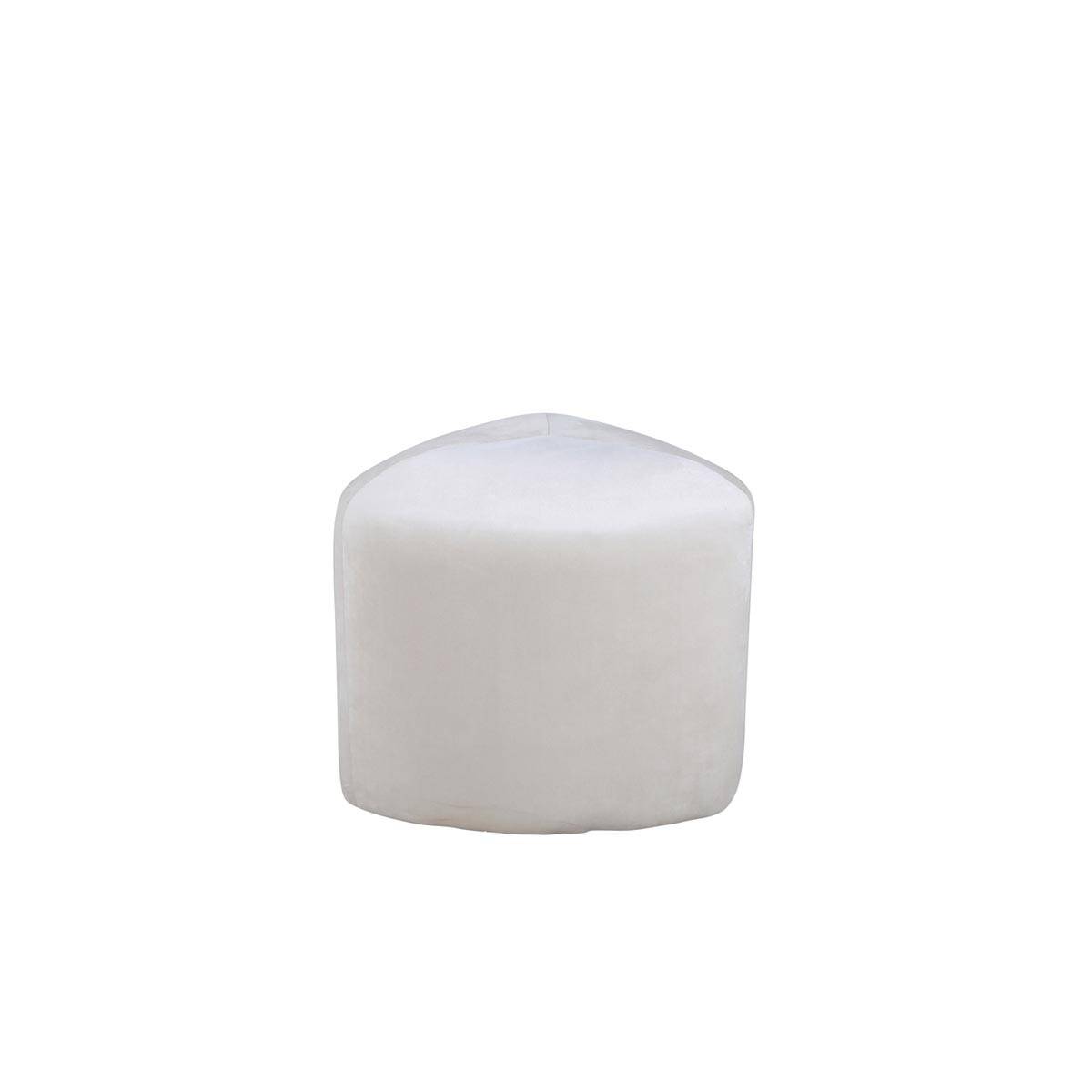 Paris Prix - Pouf en Velours "Peg" 46cm Beige - Image 2