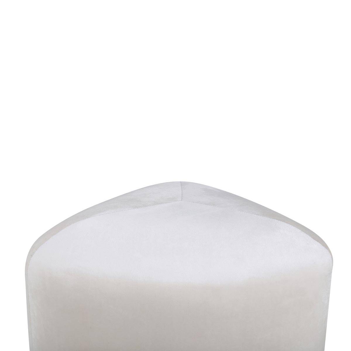 Paris Prix - Pouf en Velours "Peg" 46cm Beige - Image 4