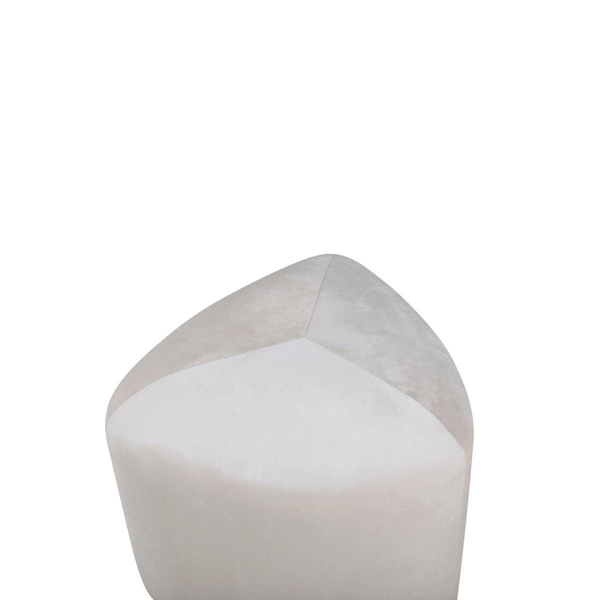Paris Prix - Pouf en Velours "Peg" 46cm Beige - Image 3