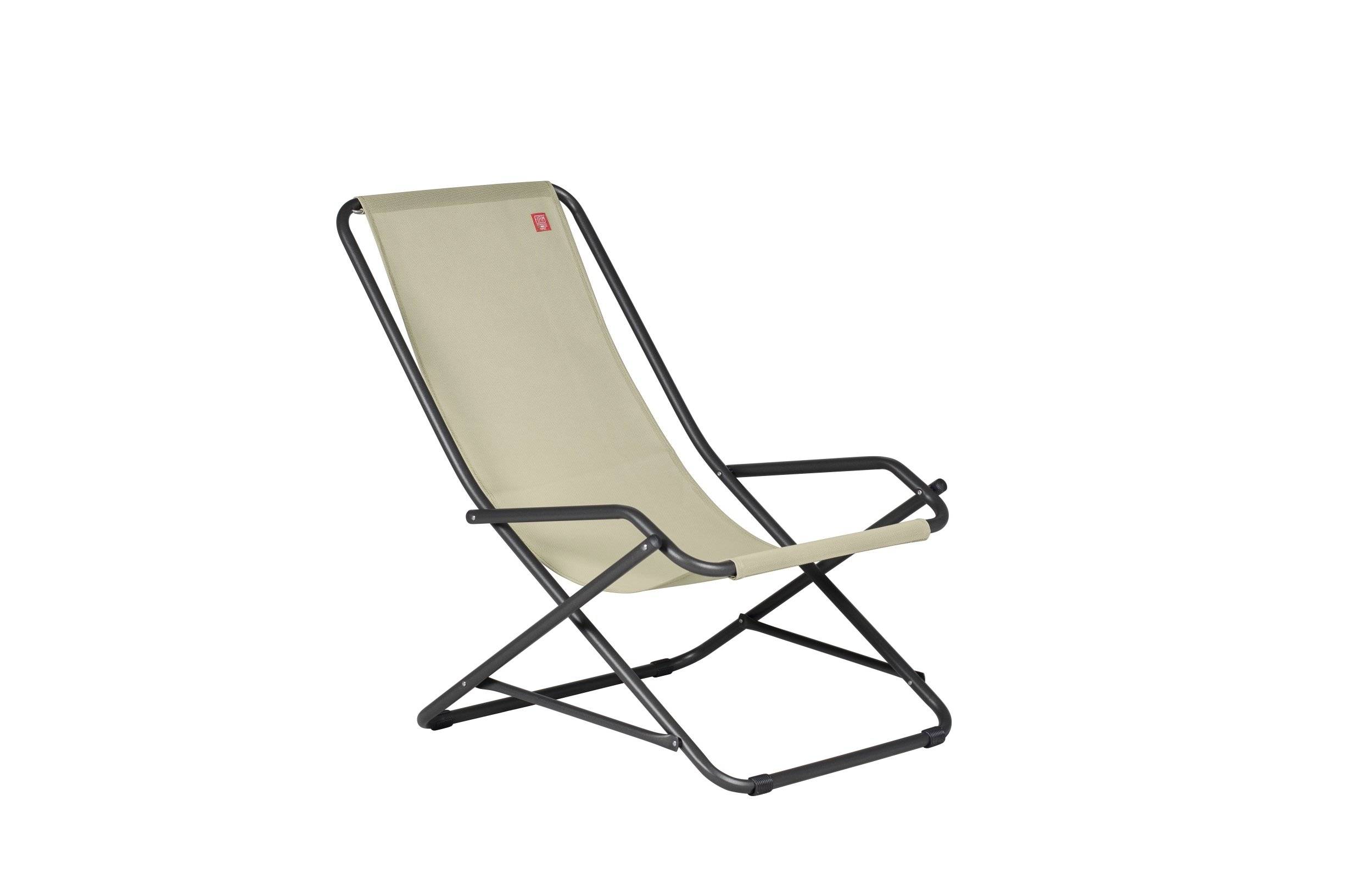 Fiam - Transat DONDOLINA Acier ANTHRACITE Texfil BLANC BEIGE 92x63x83 cm FIAM