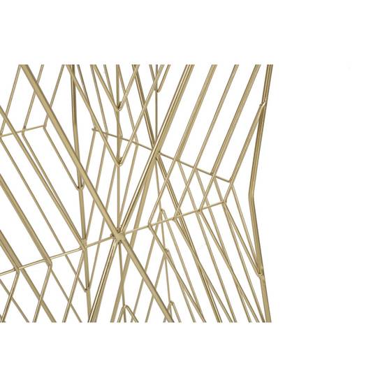Table d'Appoint Carrée Design "Lines" 100cm Or - Image 3