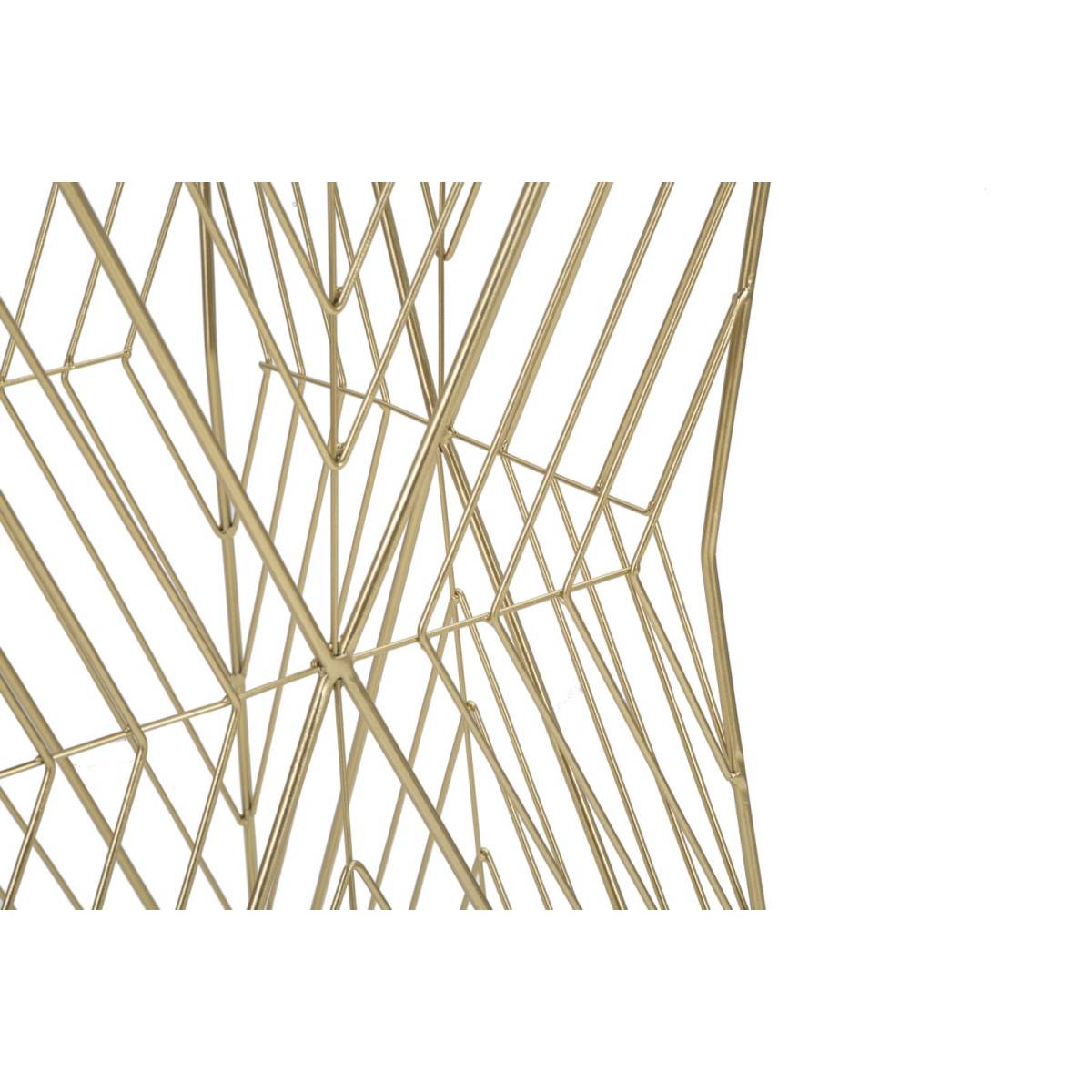Table d'Appoint Carrée Design "Lines" 100cm Or - Image 3