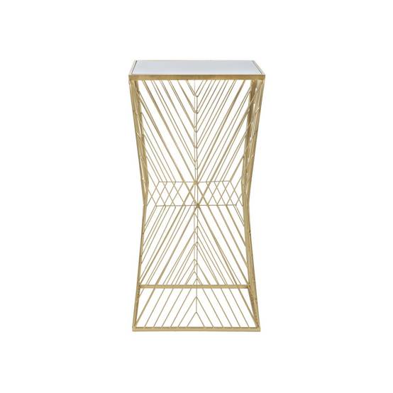 Table d'Appoint Carrée Design "Lines" 100cm Or - Image 5