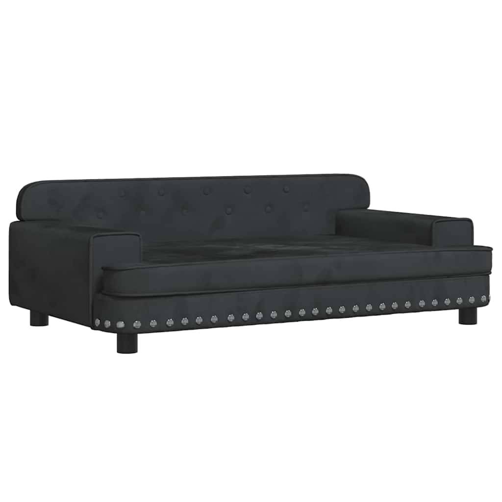 Canapé pour chien en velours doux et confortable pour salon Noir 90x53 cm – ComfortXL Pet Living - Image 2