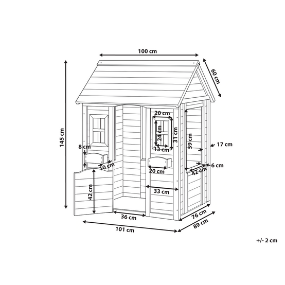 Beliani - Cabane de jardin pour enfants Bois de sapin Vert SAURIS - 100x89x145- Beliani - Image 3
